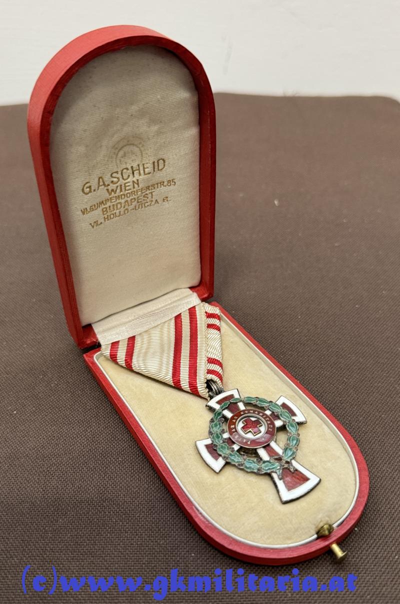 k.u.k. Ehrenzeichen des Roten Kreuzes II. Klasse mit KD im Etui! - TOP!