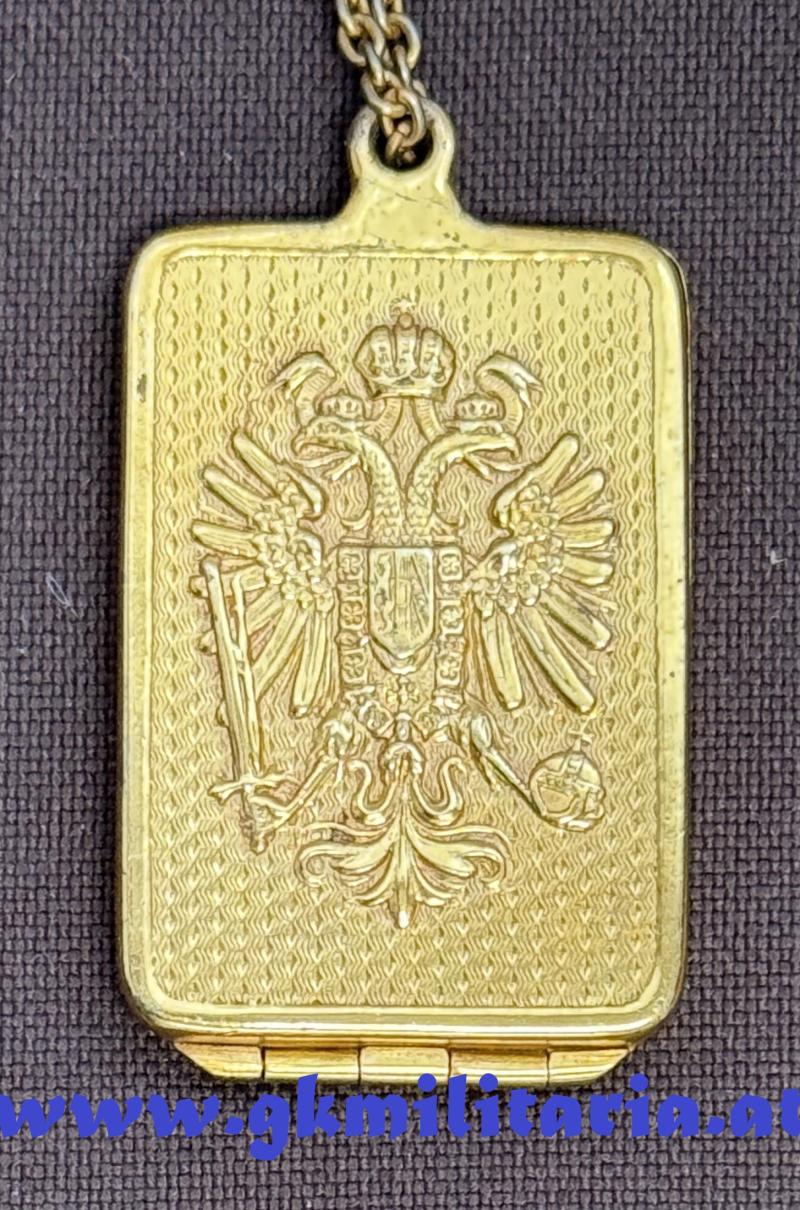 k.u.k. Erkennungsmarke für Offiziere - Leutnant Karl Strangl - k.u.k. Sanitätsabteilung Nr. I. !!