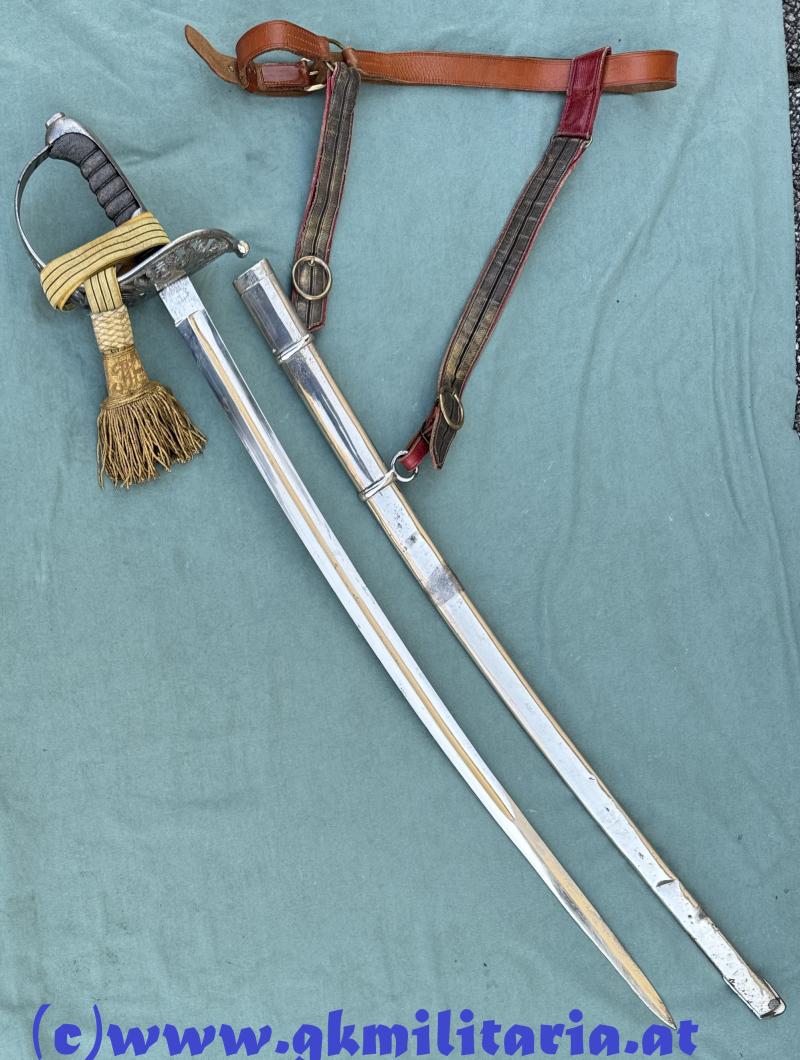 Komplette Säbel-Garnitur Säbel M1869 Kavallerie für Offizier mit Portepee und Gehänge!! -