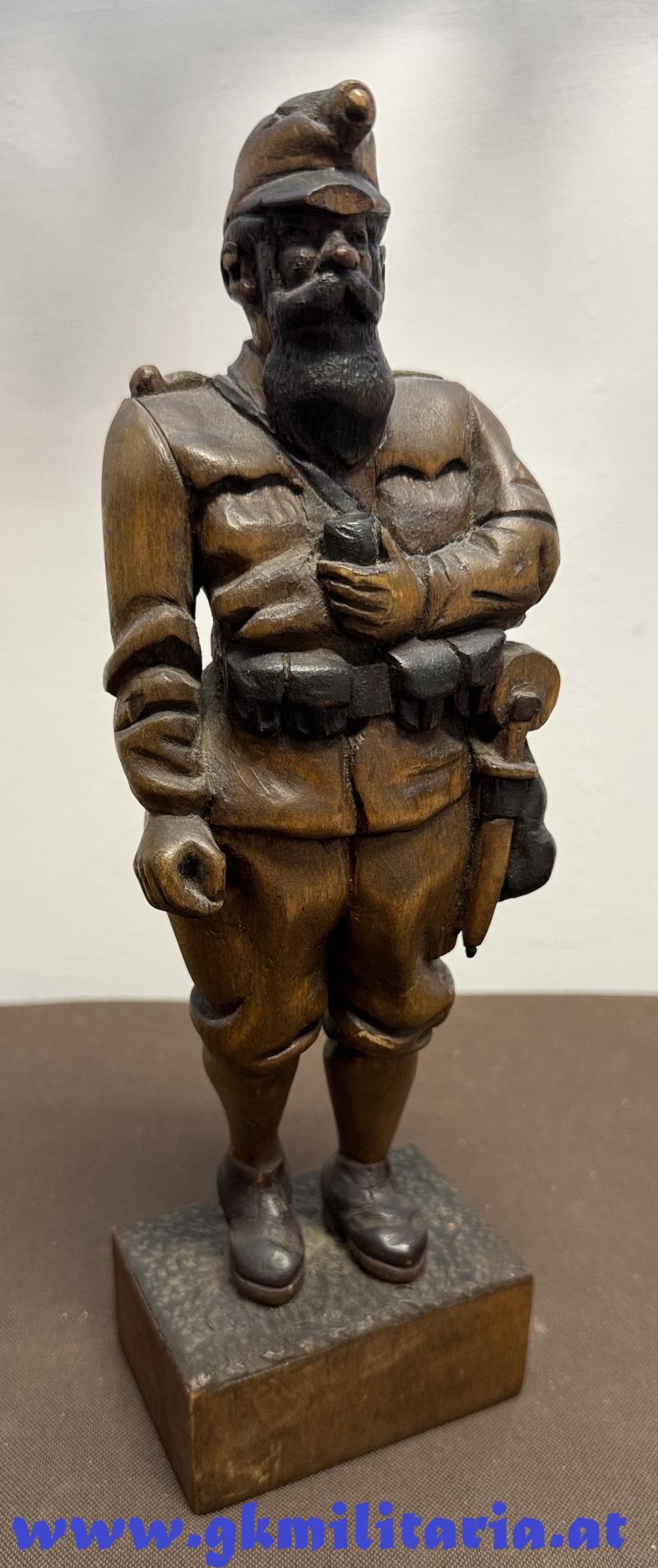 k.u.k. Standschütze/Gebirgsschütze - geschnitzte Figur 1918!!