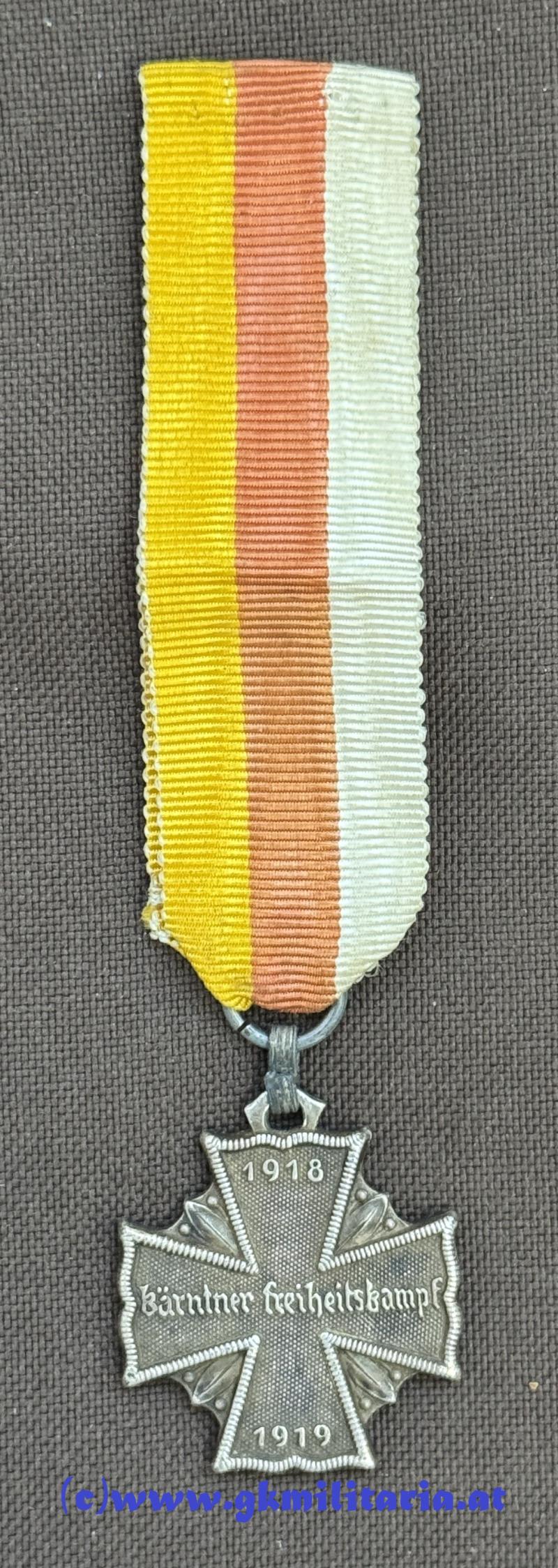 Allgemeines Kärntner Kreuz für Tapferkeit !! - Kärntner Abwehrkampf 1919 !!