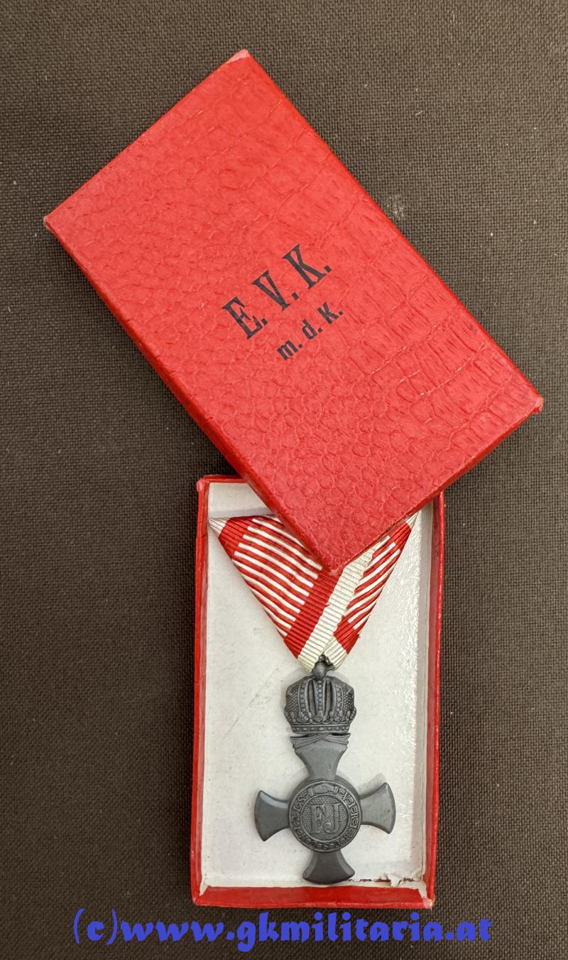 k.u.k. Eisernes Verdienstkreuz mit der Krone im Etui! - ZIMBLER, WIEN! - TOP!!