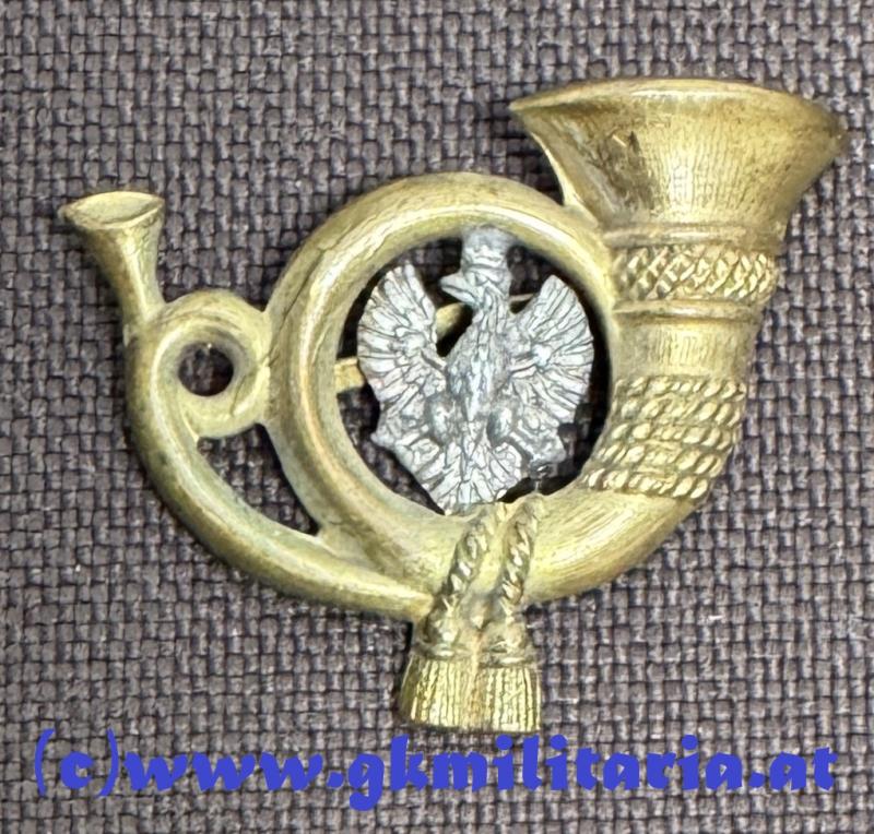 k.k. Jägerhorn für die Feldkappe der Tiroler Kaiserjäger!