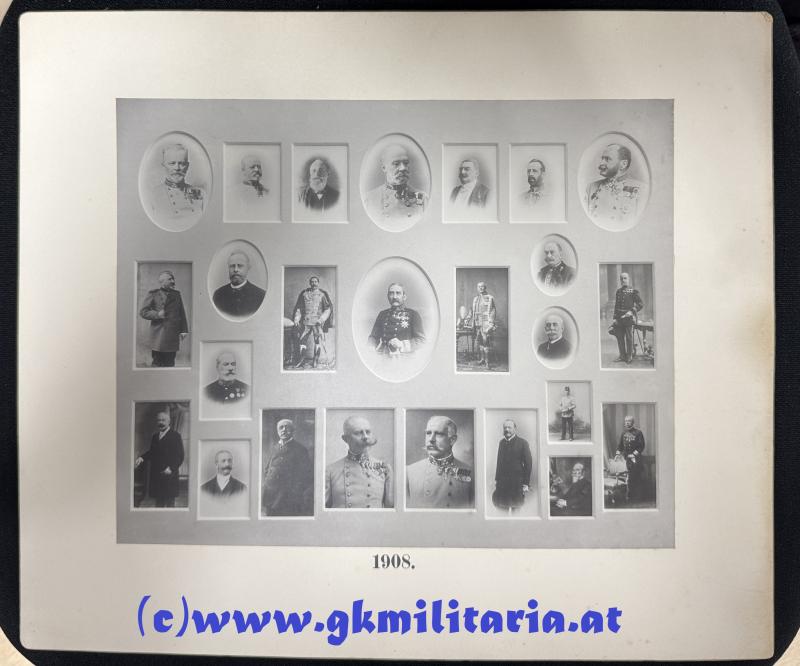 k.u.k. Portrait mit sehr hohen Offizieren - FZM Freiherr von Bolfras,FZM Ritter von Schwitzer, FZM Ritter von Steinitz, FML Littke usw. - 1908!!