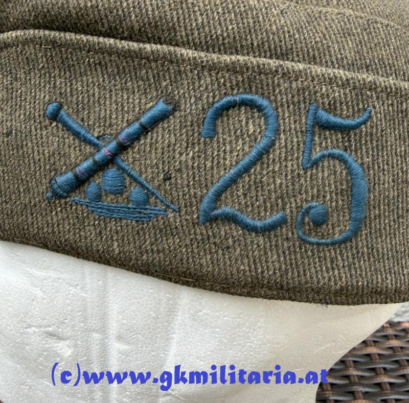 k.u.k. schirmlose feldgraue Kappe Artillerie Fähnrich -