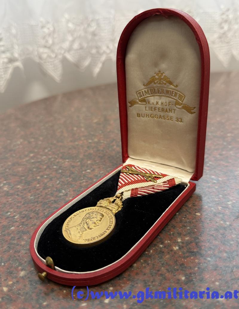 k.u.k. Bronzene Militärverdienstmedaille Kaiser Karl I. im ETUI!!