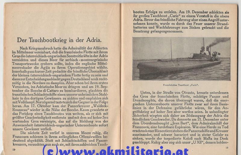 k.u.k. Broschüre Österr. Flottenverein/Kriegsmarine
