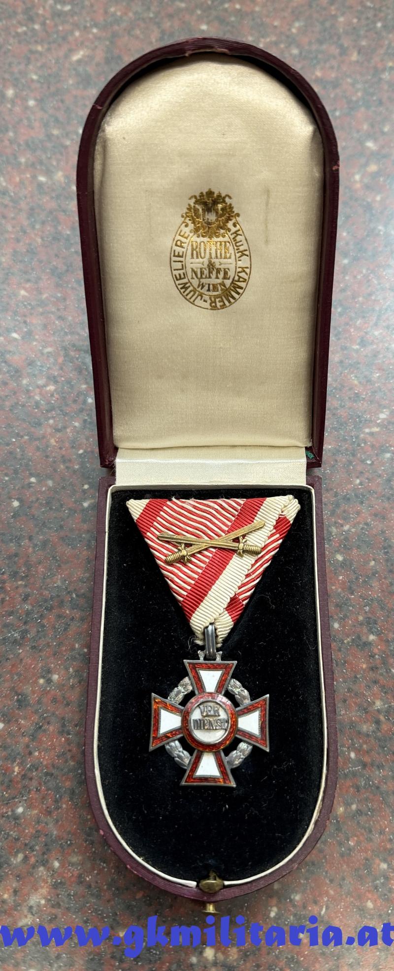 k.u.k. Militärverdienstkreuz 3. Klasse mit Schwertern im Etui!!