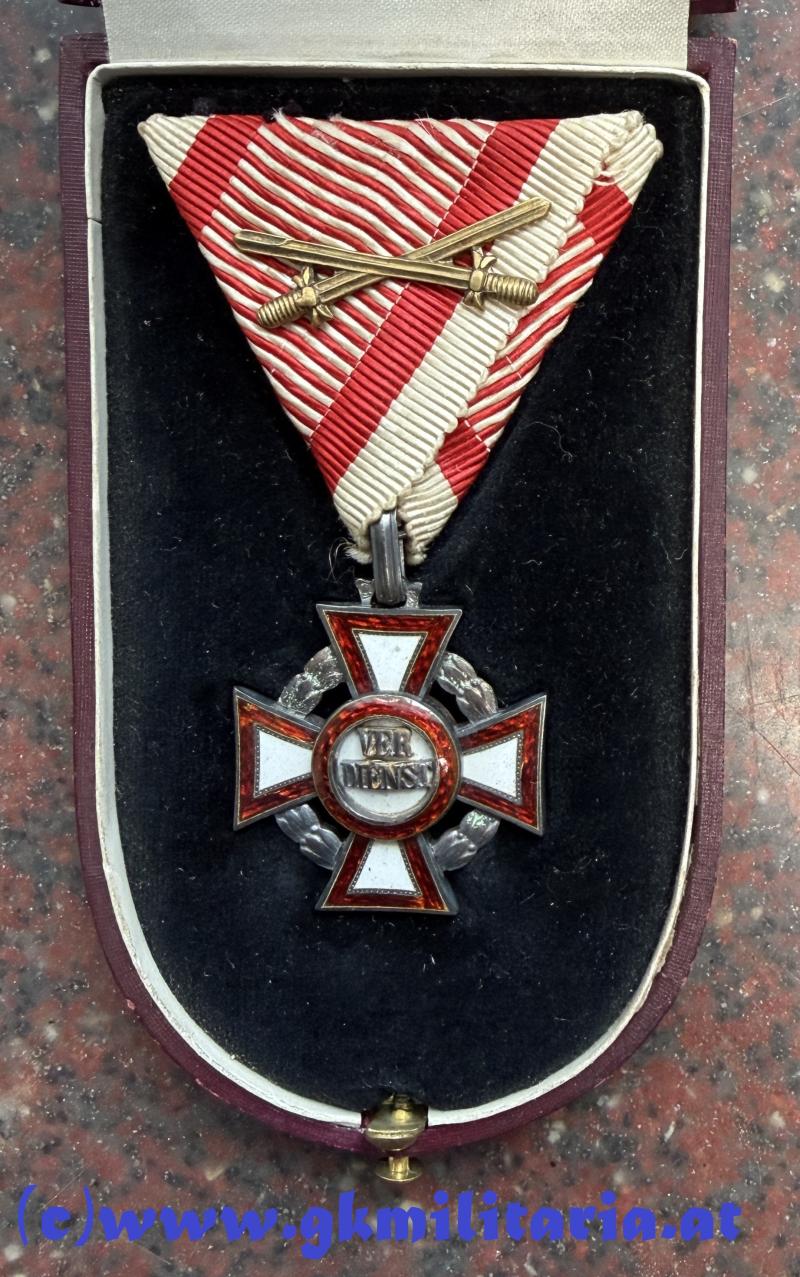 k.u.k. Militärverdienstkreuz 3. Klasse mit Schwertern im Etui!!
