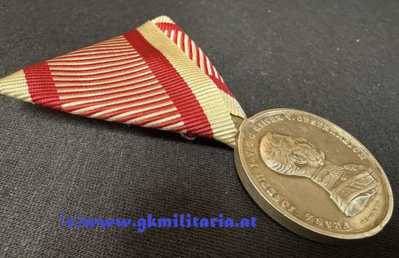 k.u.k. Tapferkeitsmedaille 2. Klasse, 4. Modell Kaiser Franz Josef I. 3. Typ 1866-1917!! mit Henkelöse ohne Punzierung vor 1872!!