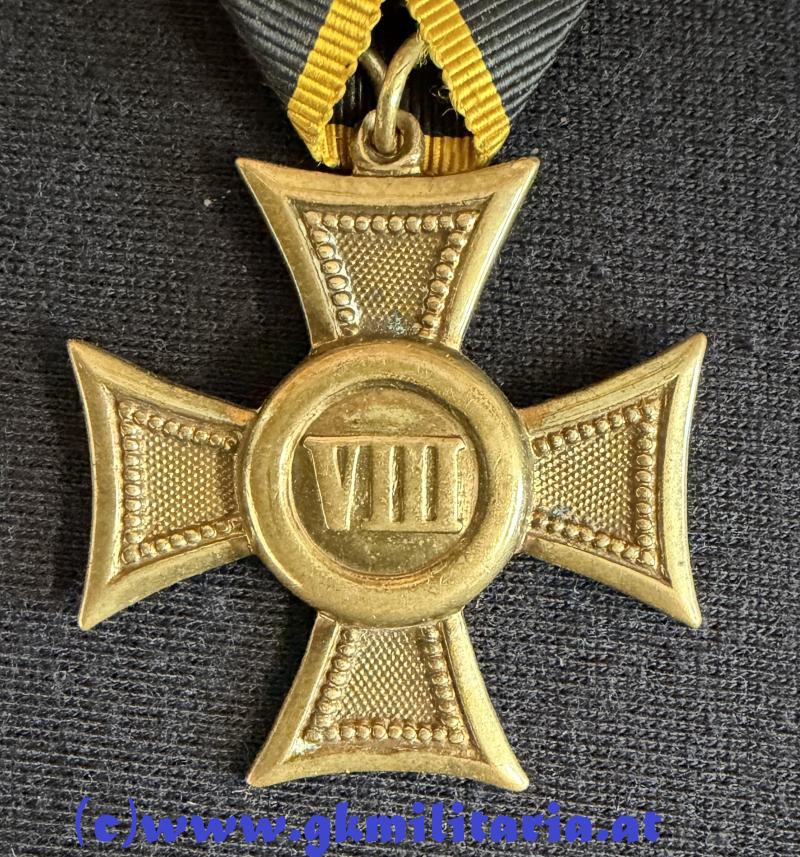 k.u.k. Militärdienstzeichen I. Klasse Mannschaften für VIII Jahre! - Selten!!