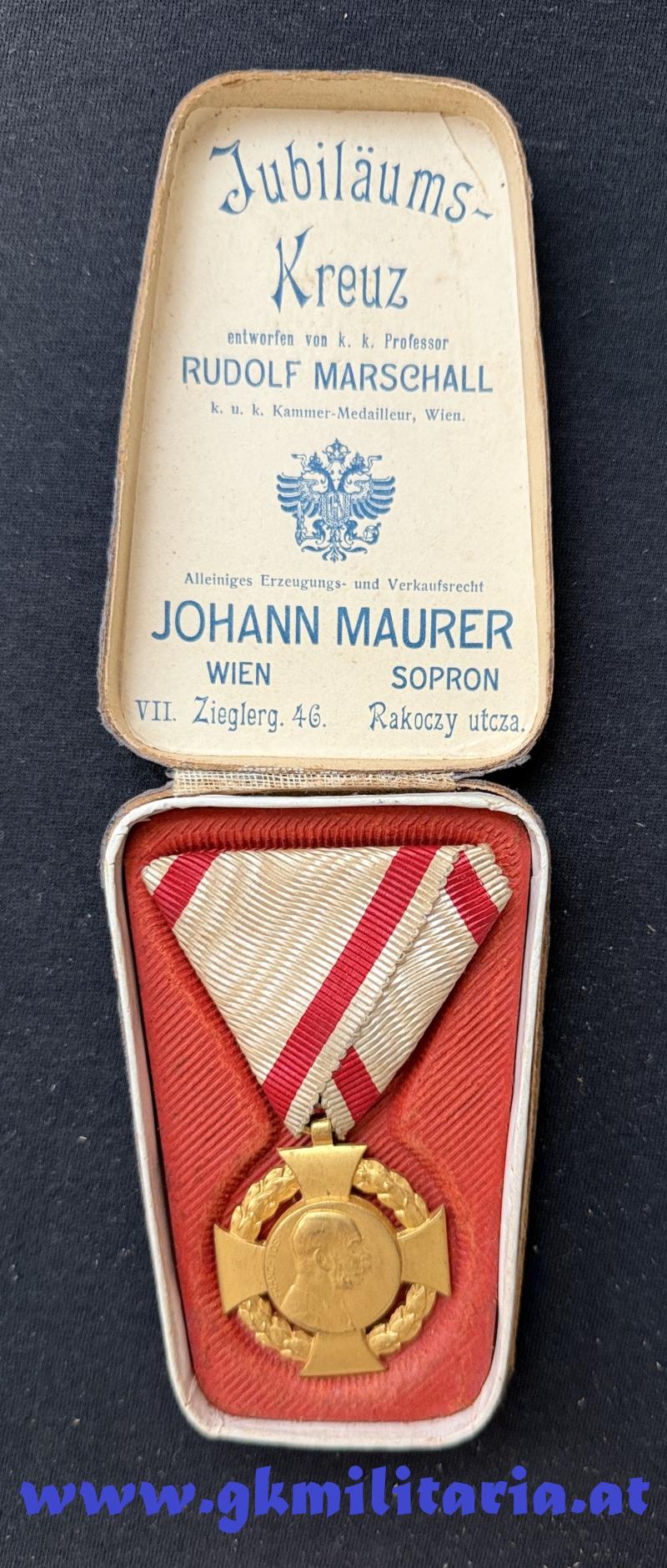 k.u.k. Jubiläumskreuz mit Etui !!