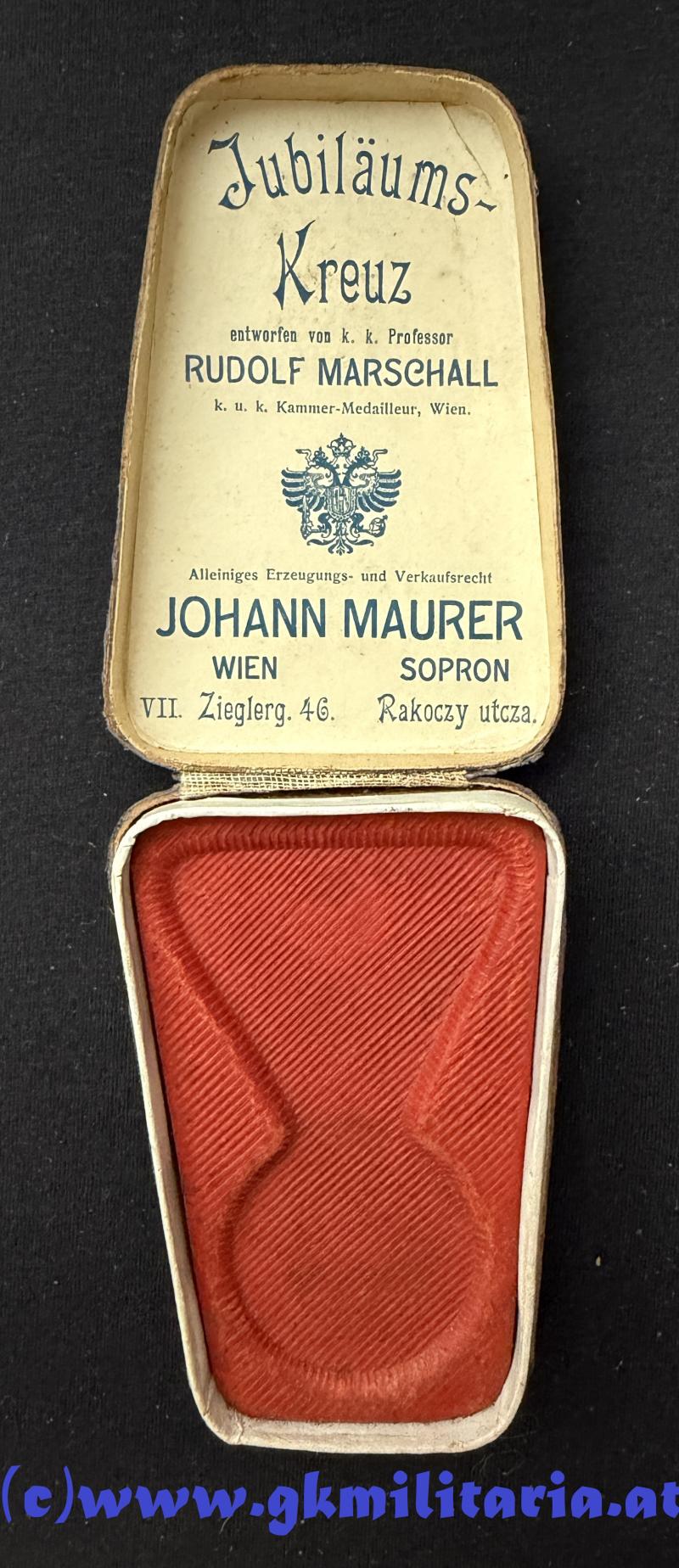 k.u.k. Jubiläumskreuz mit Etui !!