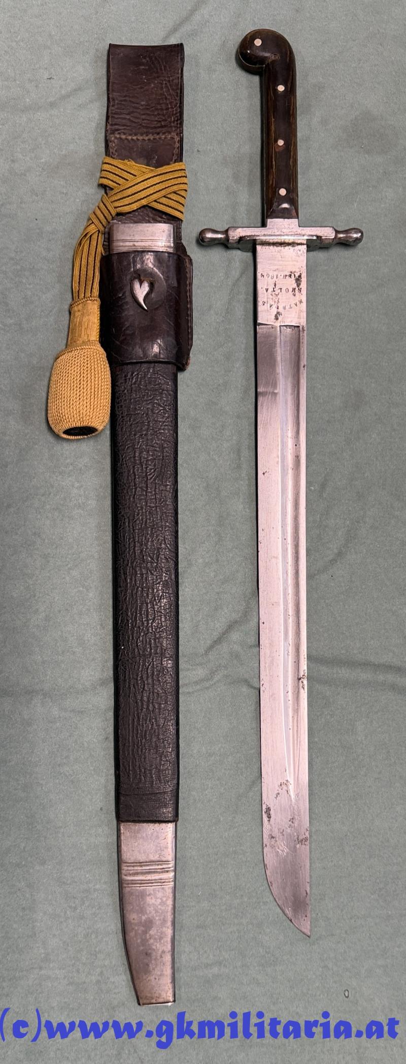 k.u.k. Pionier-Mannschaftssäbel Muster 1853 Variante einer schmalen und personalisierten Unteroffiziers- bzw. Kadettenausführung! - TOP!!