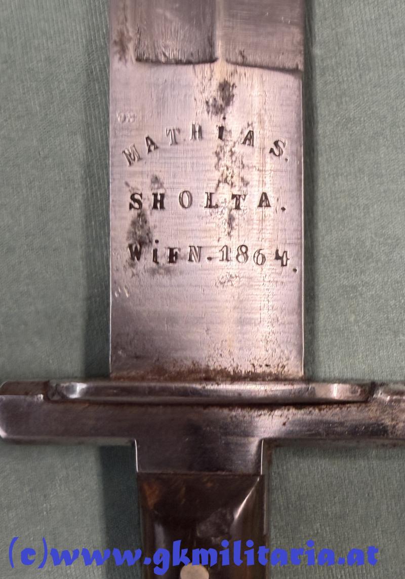 k.u.k. Pionier-Mannschaftssäbel Muster 1853 Variante einer schmalen und personalisierten Unteroffiziers- bzw. Kadettenausführung! - TOP!!