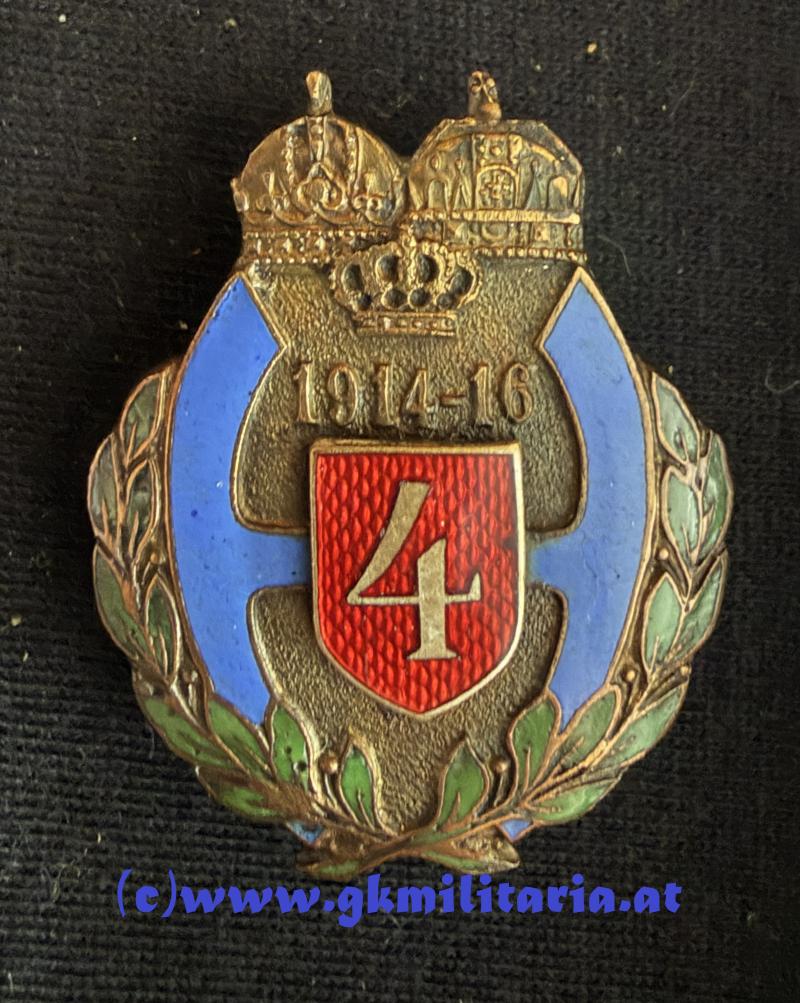 k.u.k. Kappenabzeichen Husarenregiment Nr. 4 - Variante 1914-1916 !!