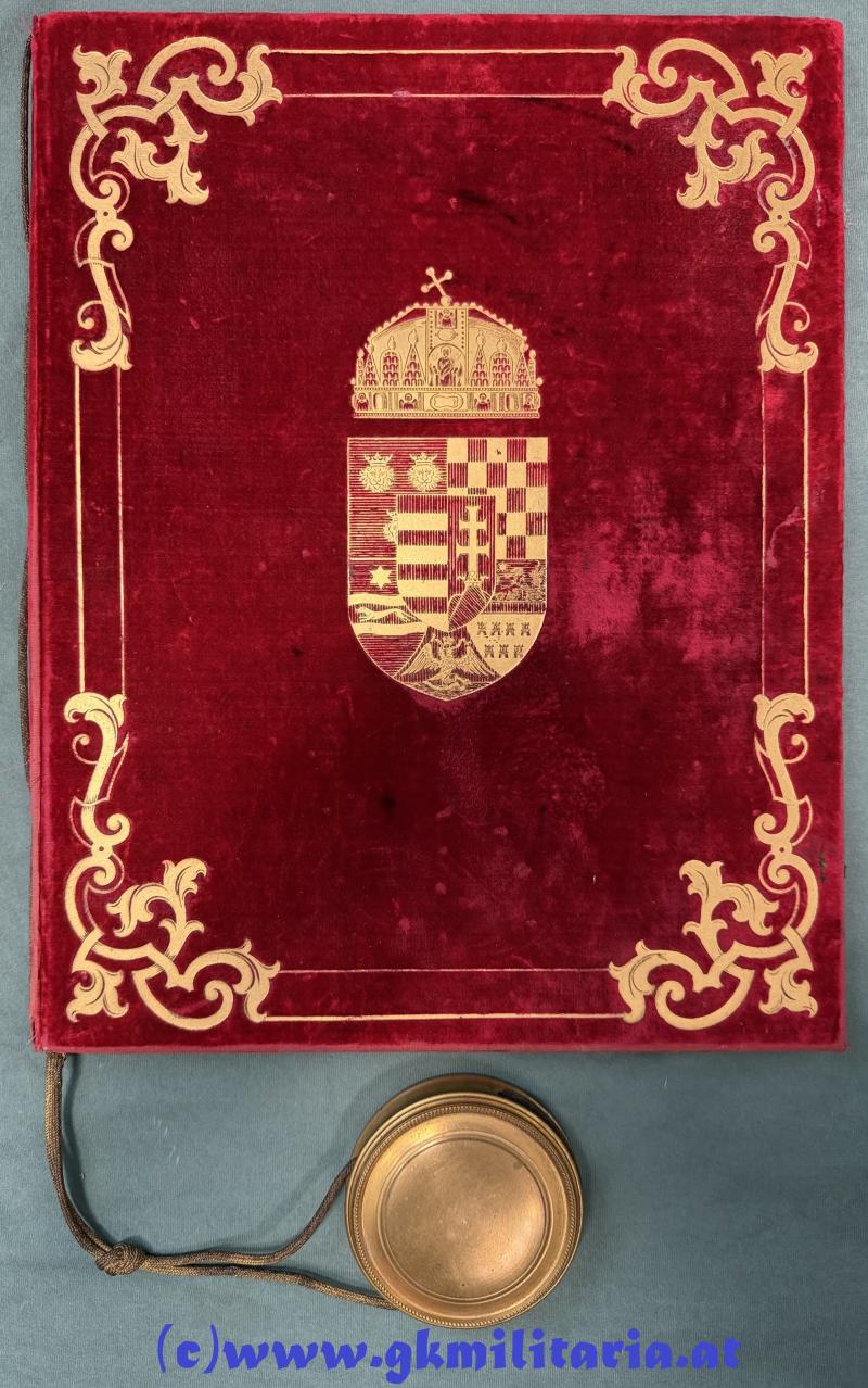 königl. ungarisches Adels-Diplom zugunsten von Oberst Daniel MILIUS VON RASTICEVO Kmdt. Divisions-Artillerie-Regimentes Nr. 34 !!
