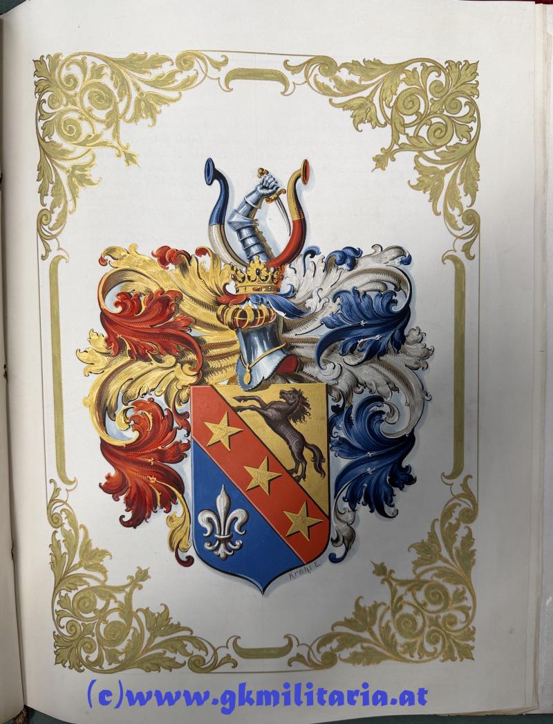 königl. ungarisches Adels-Diplom zugunsten von Oberst Daniel MILIUS VON RASTICEVO Kmdt. Divisions-Artillerie-Regimentes Nr. 34 !!