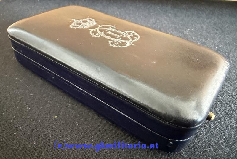 Orden der Krone von Rumänien Offizierskreuz im Etui - 1. Modell Silber - Österreichische Fertigung Karl Fleischhacker um 1910!
