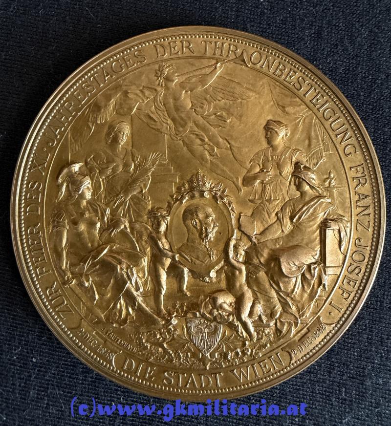 k.u.k. Medaille - 40 jähriges Thronjubiläum Kaiser Franz Joseph I. gewidmet von der Stadt Wien!! - 1888!!