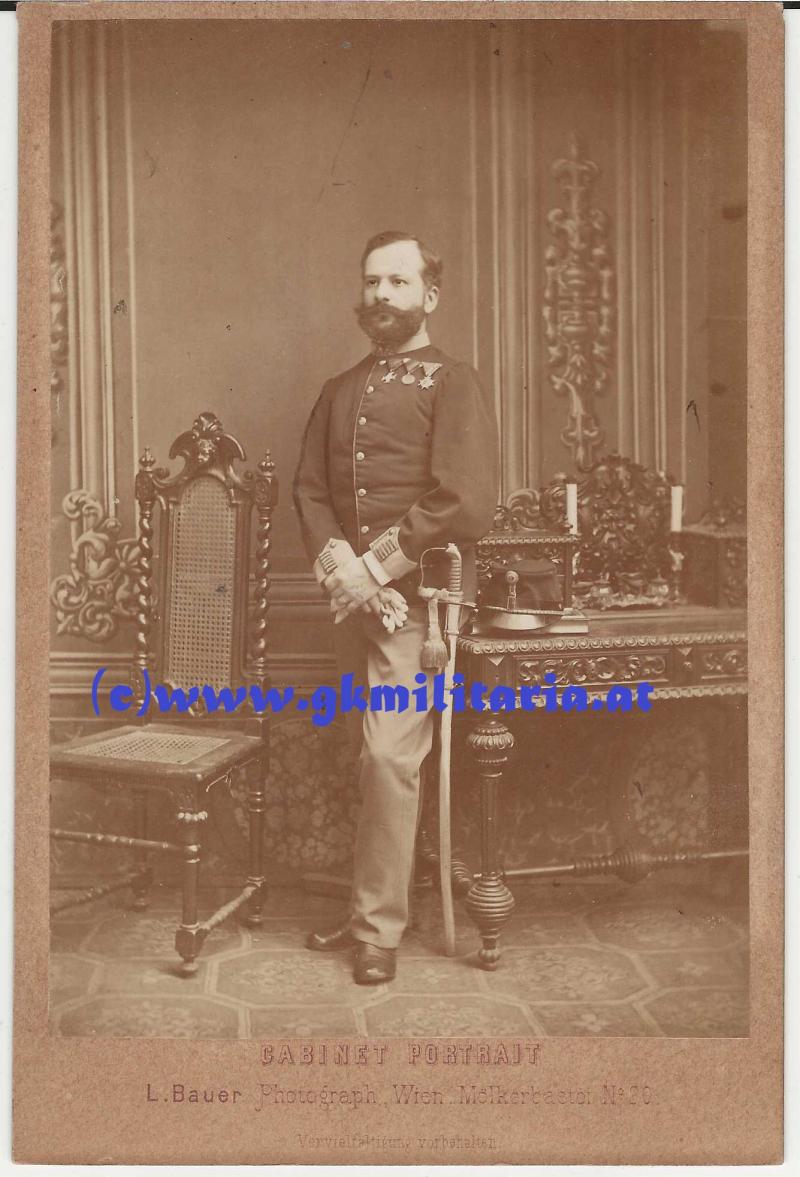 k.u.k. Portrait Offizier ungarische Infanterie - Dänemarkmedaille 1864!