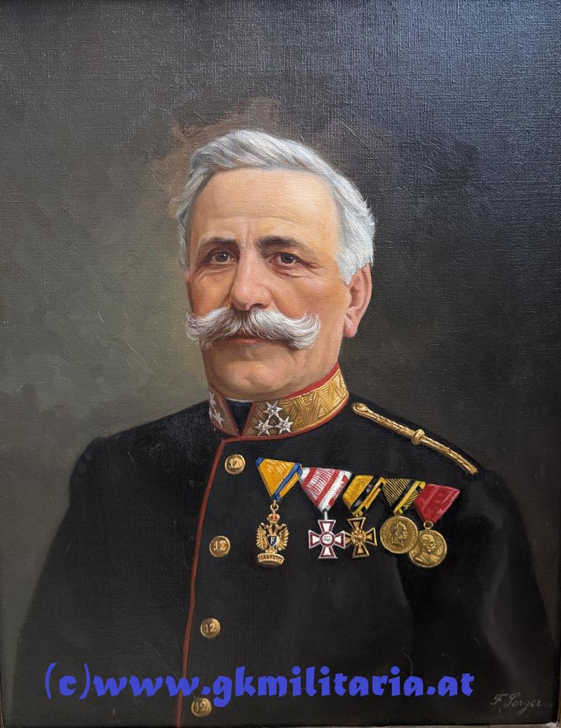 Ölbild k.u..k. Oberst Feldkanonenregiment Nr.12 mit Orden! - F. SORGER!!