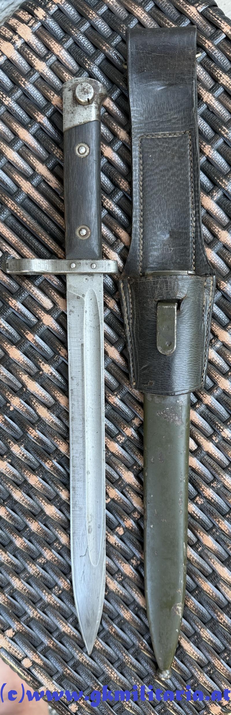 k.u.k. Messerbajonett für Repetierstutzen M95 Mannschaft - mit Hilfskorn!!