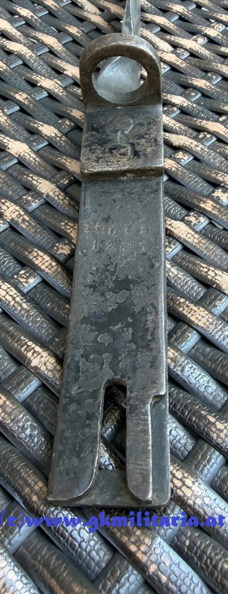 k.u.k. Ersatzbajonett/Notbajonett 1888/90 !! 24. L.E.B. - HONVEDABNAHME!!