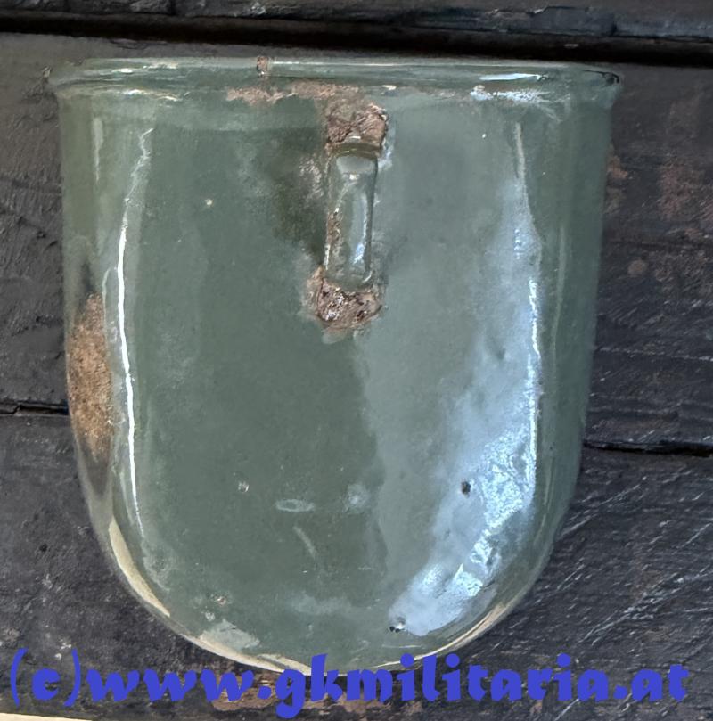 k.u.k. Feldflasche mit Becher, Leinensack und Trageriemen!