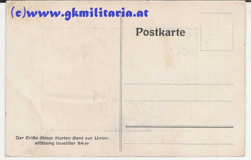 Karte k.u.k. Infanterie-Regiment Freiherr von Bolfras Nr. 84 - k.u.k. Stabsarzt Dr. Sigmund Ornstein Chefarzt Rekonvaleszenten-Abteilung Inf. Reg. 84 !!