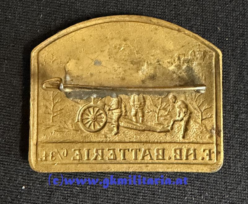 k.u.k. Kappenabzeichen - F. HB. BATTERIE 6/34. !!