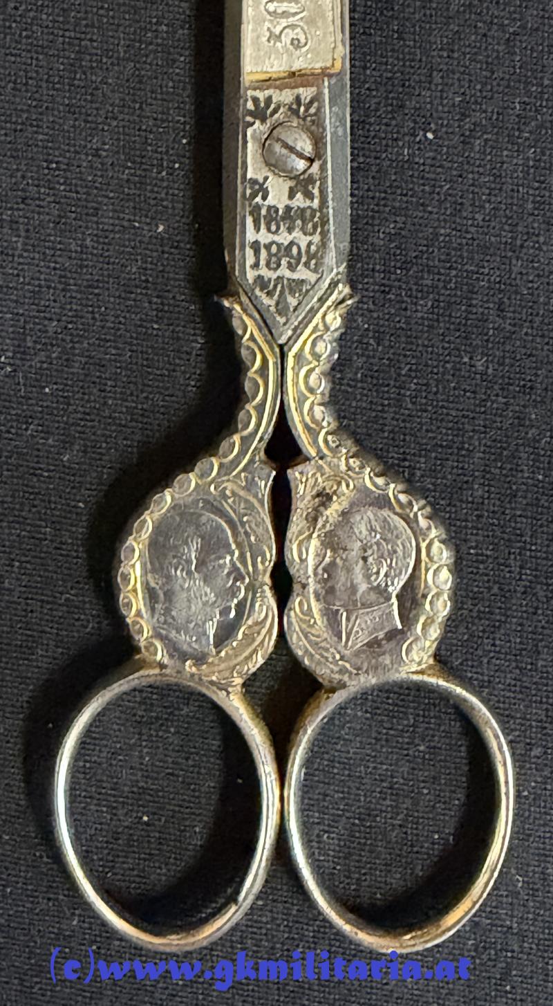 k.u.k. Schere Kaiser Franz Josef I. - 50 jähriges Regierungsjubiläum 1848-1898!!