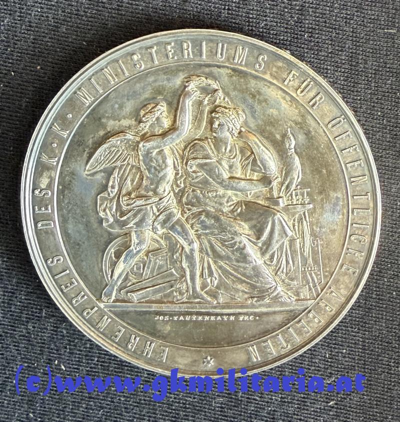 k.u.k. Medaille Kaiser Franz Josef I. - Ehrenpreis Ausstellung Korneuburg 1908 - Randgravur - SILBER!!