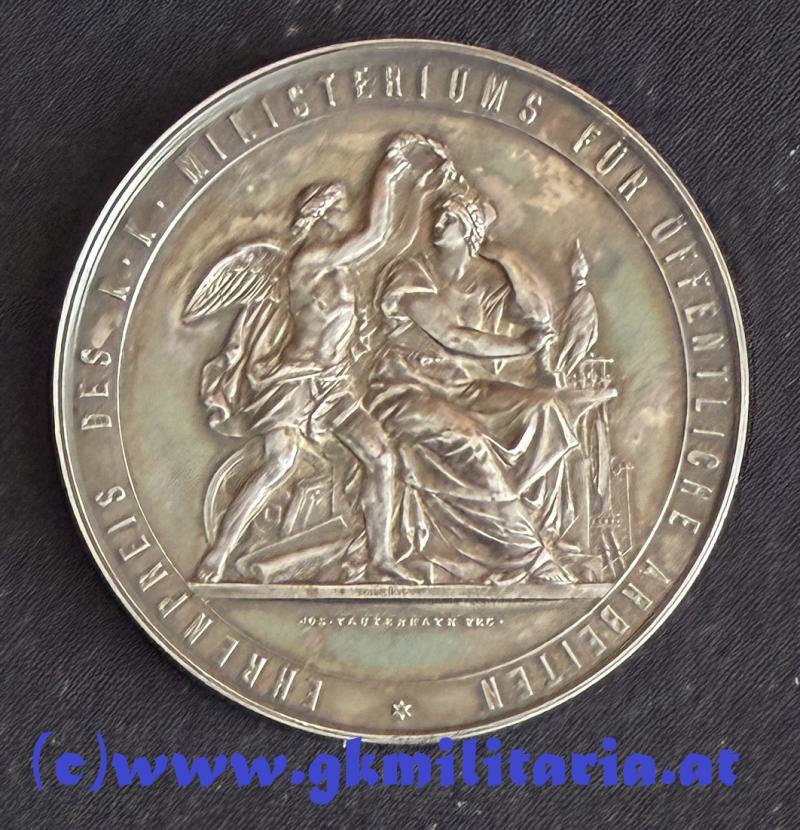 k.u.k. Medaille Kaiser Franz Josef I. - Ehrenpreis Ausstellung Korneuburg 1908 - Randgravur - SILBER!!
