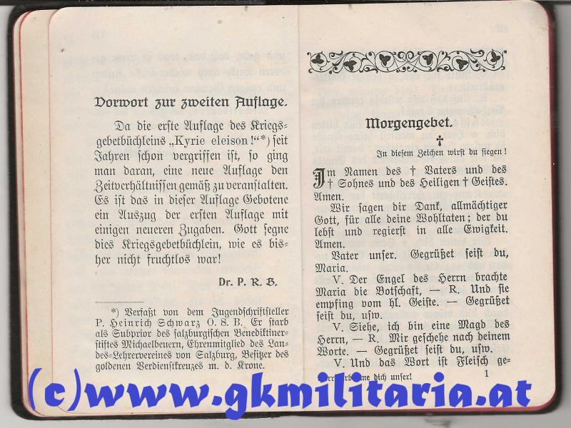 k.u.k. Österreichisches Kriegsgebetbüchlein - Widmung Baronin Elisabeth v. Riedersperg 1914 !!