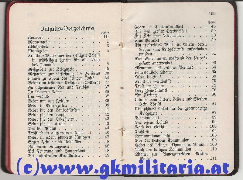 k.u.k. Österreichisches Kriegsgebetbüchlein - Widmung Baronin Elisabeth v. Riedersperg 1914 !!