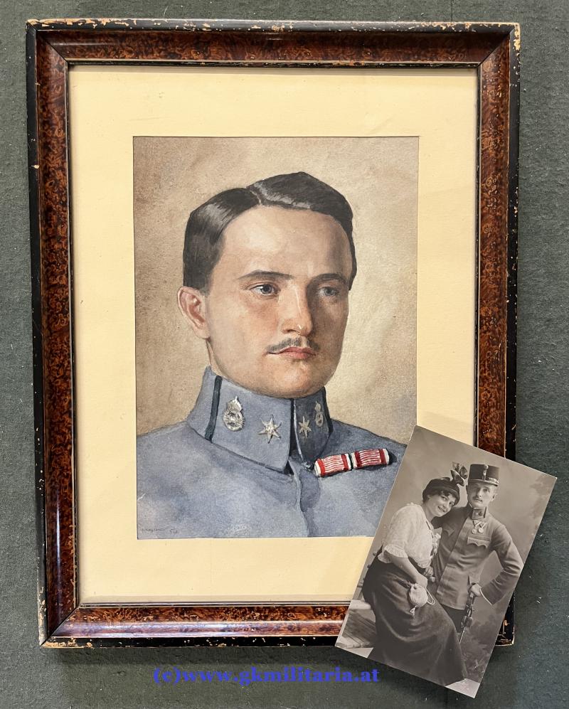 Aquarell Lt. Wessely k.u.k. Telegraphentruppe 1917 !!