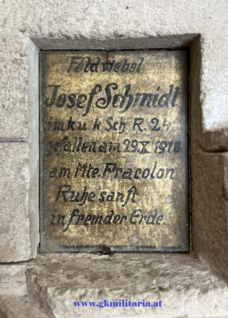 Bildstock/Materl für k.u.k. Uoffz. Schützen-Regiment Nr.24 - Monte Pracolon!