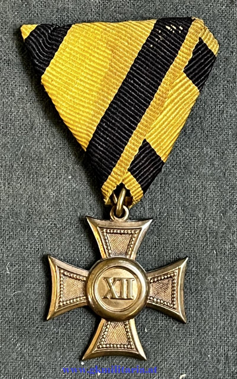 k.u.k. Militärdienstzeichen XII Jahre Mannschaft/UO - frühe Form 1867!