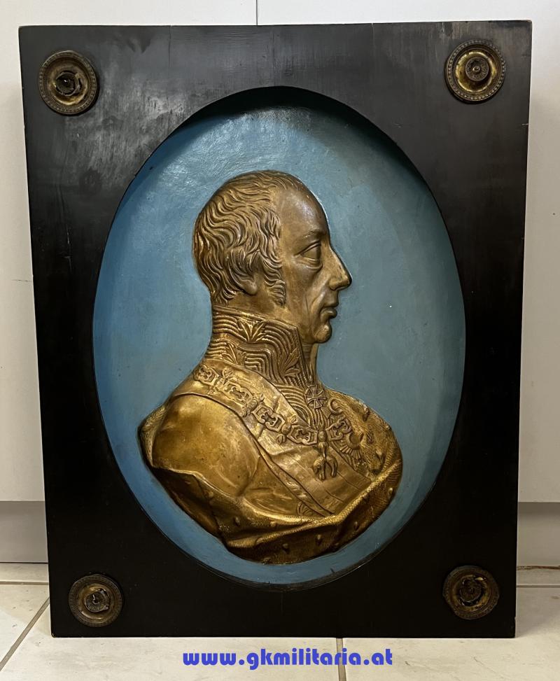 Gipsrelief Kaiser Franz II. HRR (I. von Österreich) um 1810 - Selten!