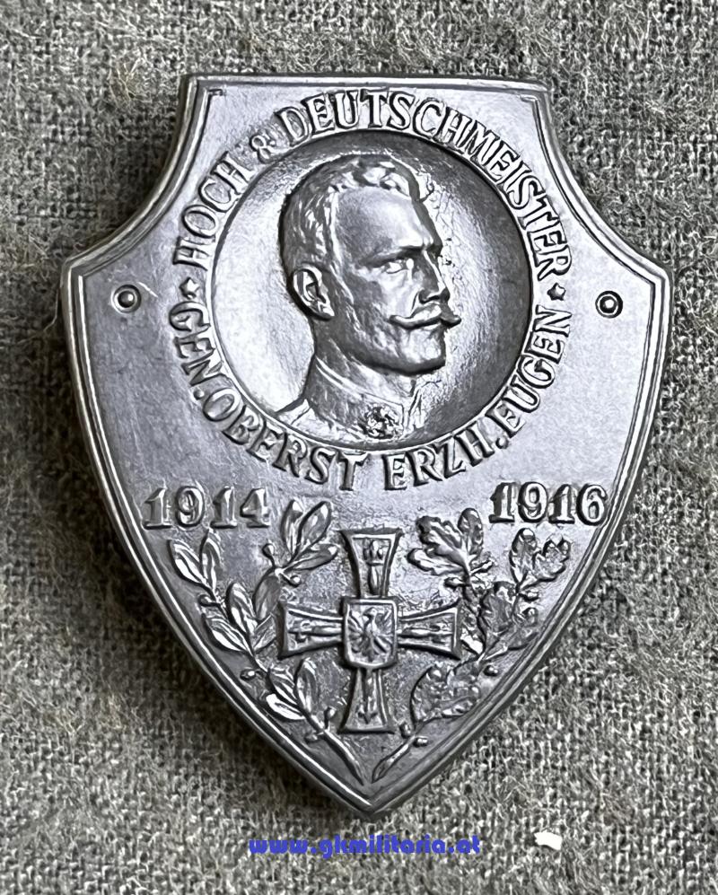 k.u.k. Kappenabzeichen Erzherzog Eugen 1914-1916 - Inf. Reg.4 Hoch & Deutschmeister