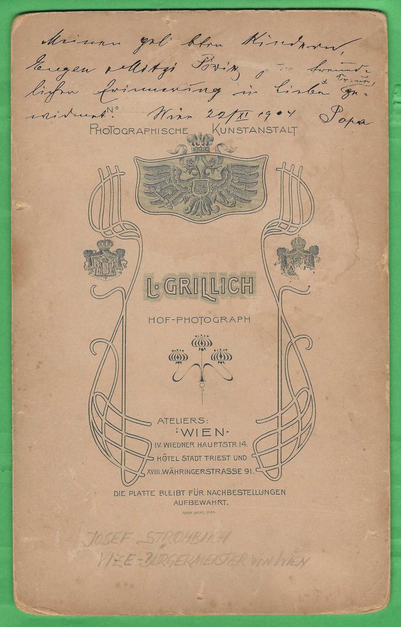 k.u.k. Portrait Bürgermeister/Vizebürgermeister von Wien - Josef Strobach