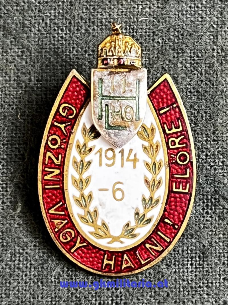 k.u.k. Kappenabzeichen - 11. Ho. Lo. Ho. (KTD) Győzni vagy halni!