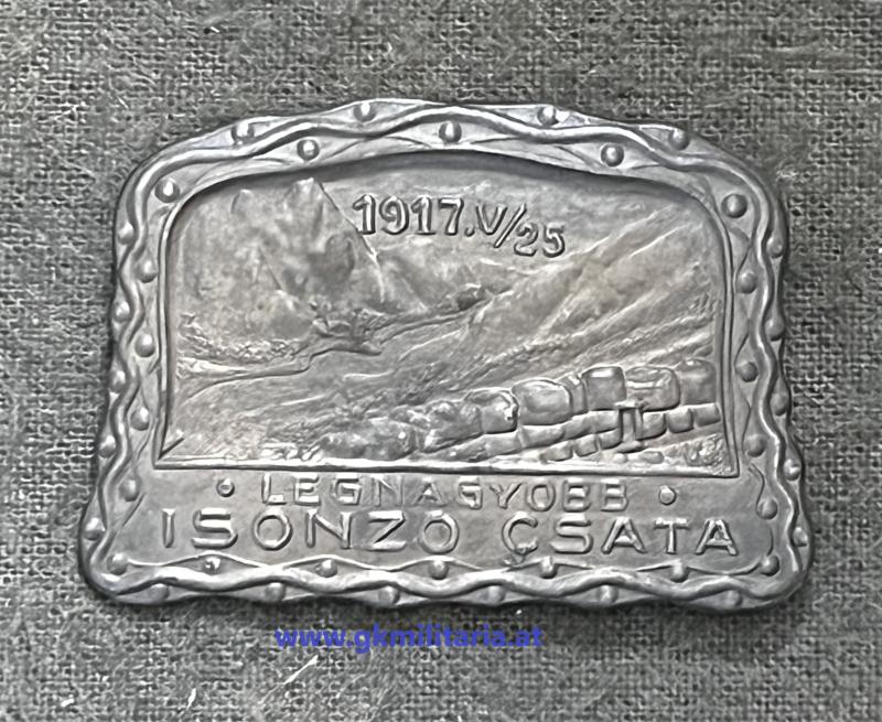 k.u.k. Kappenabzeichen größte Schlacht am Isonzo 1917. V/25. A legnagyobb Isonzó csata -