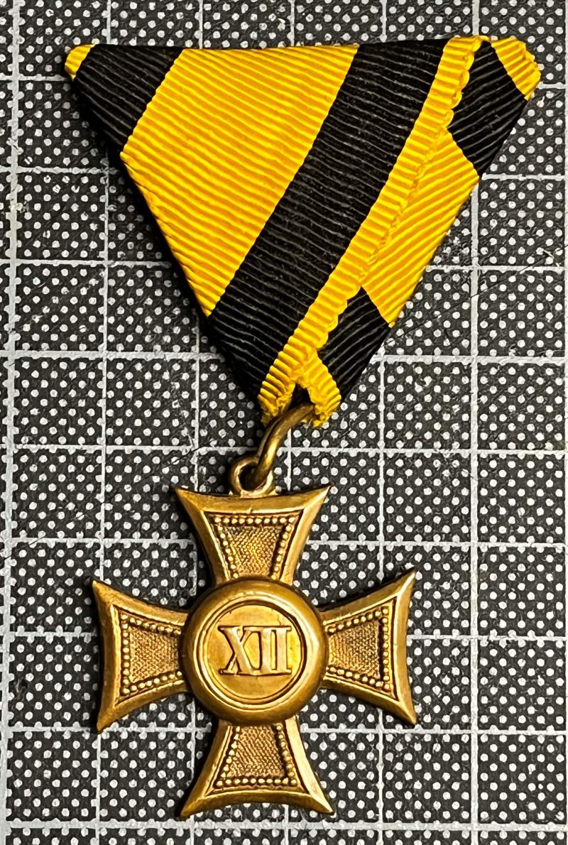 k.u.k. Militärdienstzeichen für XII Jahre für Mannschaften und Unteroffiziere - frühe Form 1867 !!