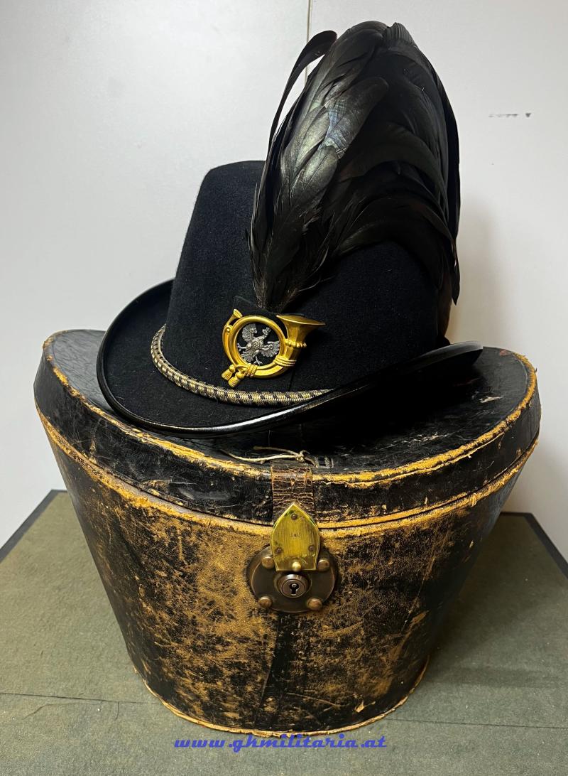 k.u.k. Tiroler Kaiserjäger - Jägerhut für Offiziere - im Koffer! - TOP!