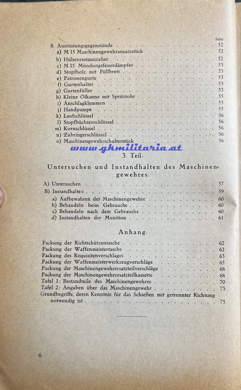 Nachschlagbehelf 8mm M07/12 schweres Maschinengewehr Schwarzlose - Ausgabe 1936 - 1. Republik!