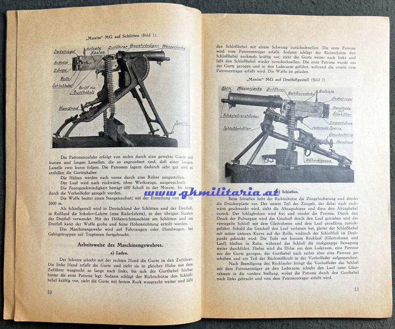 Nachschlagbehelf 8mm M07/12 schweres Maschinengewehr Schwarzlose - Ausgabe 1936 - 1. Republik!