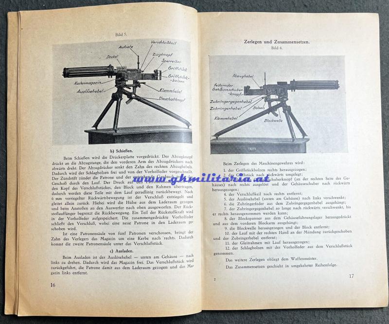 Nachschlagbehelf 8mm M07/12 schweres Maschinengewehr Schwarzlose - Ausgabe 1936 - 1. Republik!