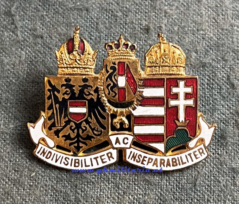 k.u.k. Patriotisches Abzeichen -. Doppel-Wappen m. Goldenen Vlies - Prachtabzeichen!